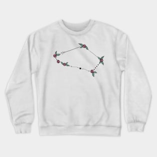 Tucana Constellation Roses and Hearts Doodle Crewneck Sweatshirt